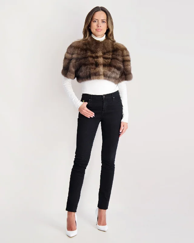 Chic Style, Always In Vogue Russian Sable Horizontal Bolero